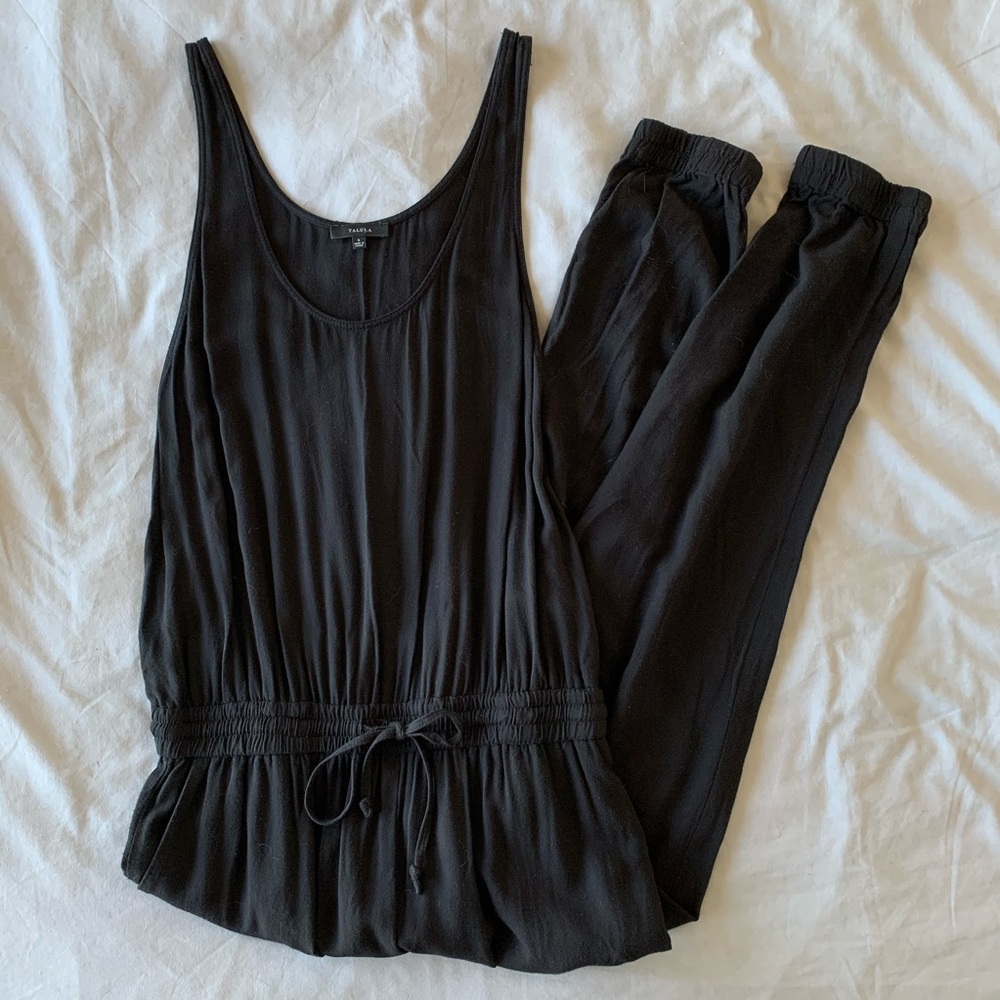 ARITZIA TALULA Black Side Slit Sleeveless Jumpsuit